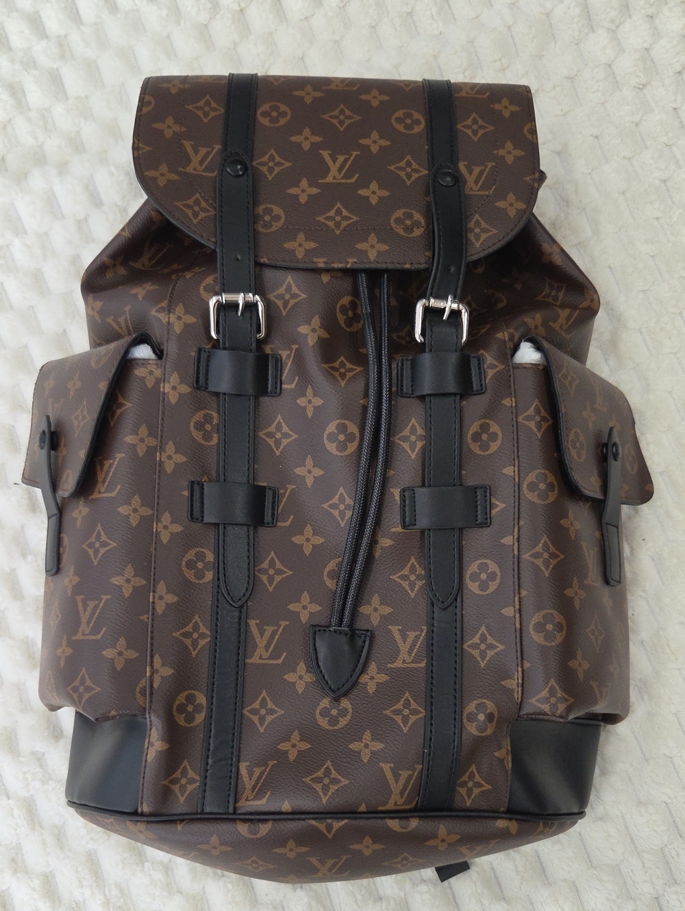 Louis Vuitton Monogram Canvas Brown Backpack with Black Trim
